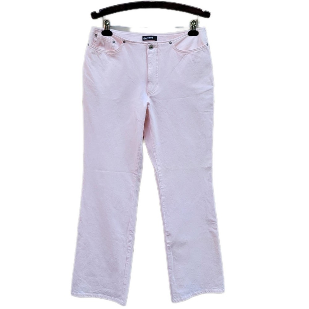 Cambio Kate Blush Pink Bandless Barbiecore Boot Cut Jeans sz 14
